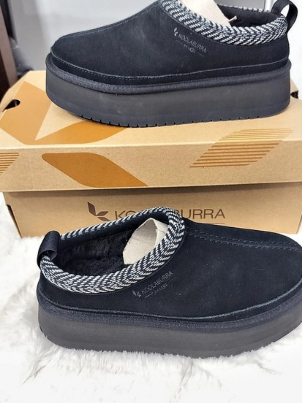 Koolaburra by UGG Victoria Platform Slipper Boots Black US 5
